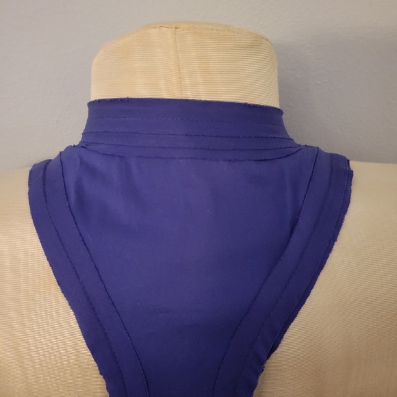 BCBG Sexy Small Tank Top Purple Flare Racerback with Pockets - Picture 6 of 16